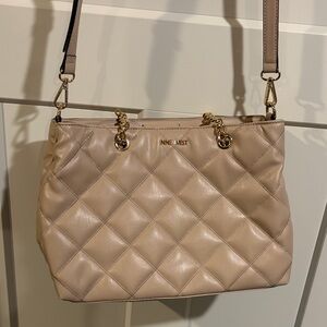 Nine West Taupe Quilted Shoulder Bag